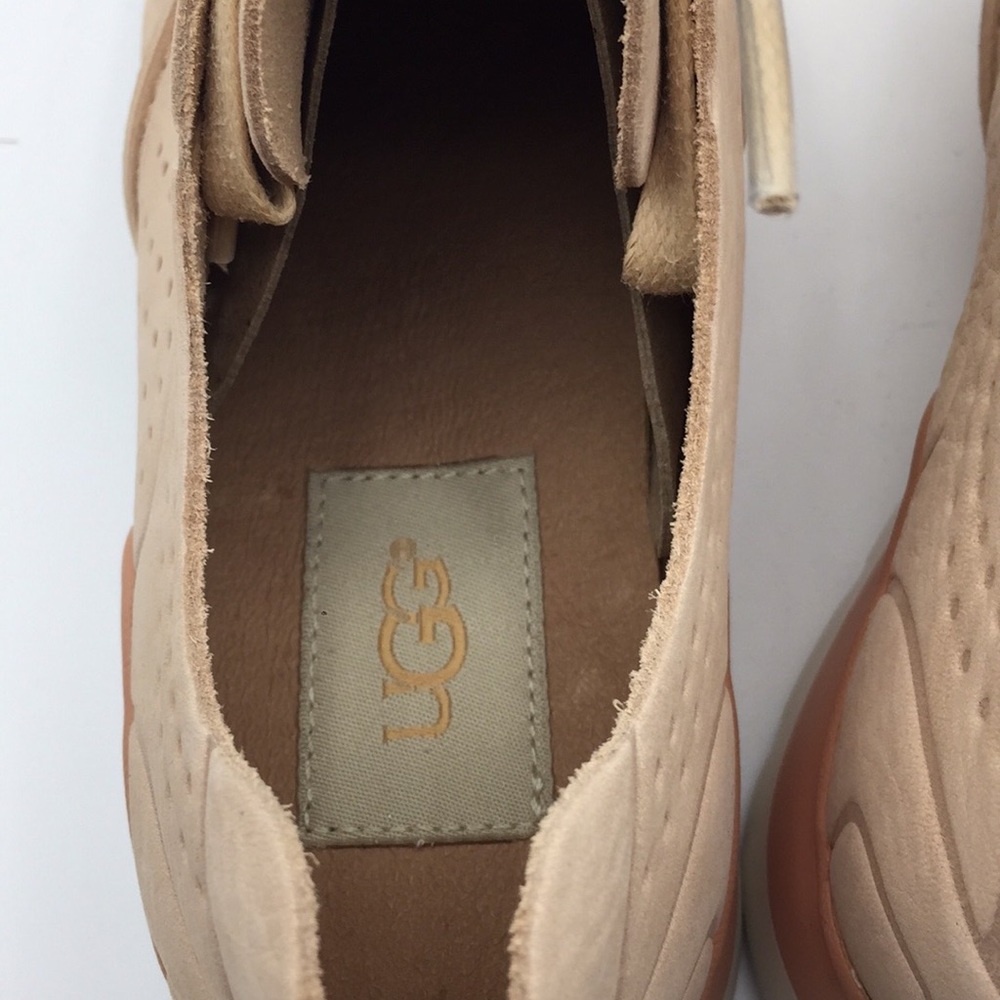 UGG Tye Leather Pink Perforated Leather Sneakers - Picture 5 of 7